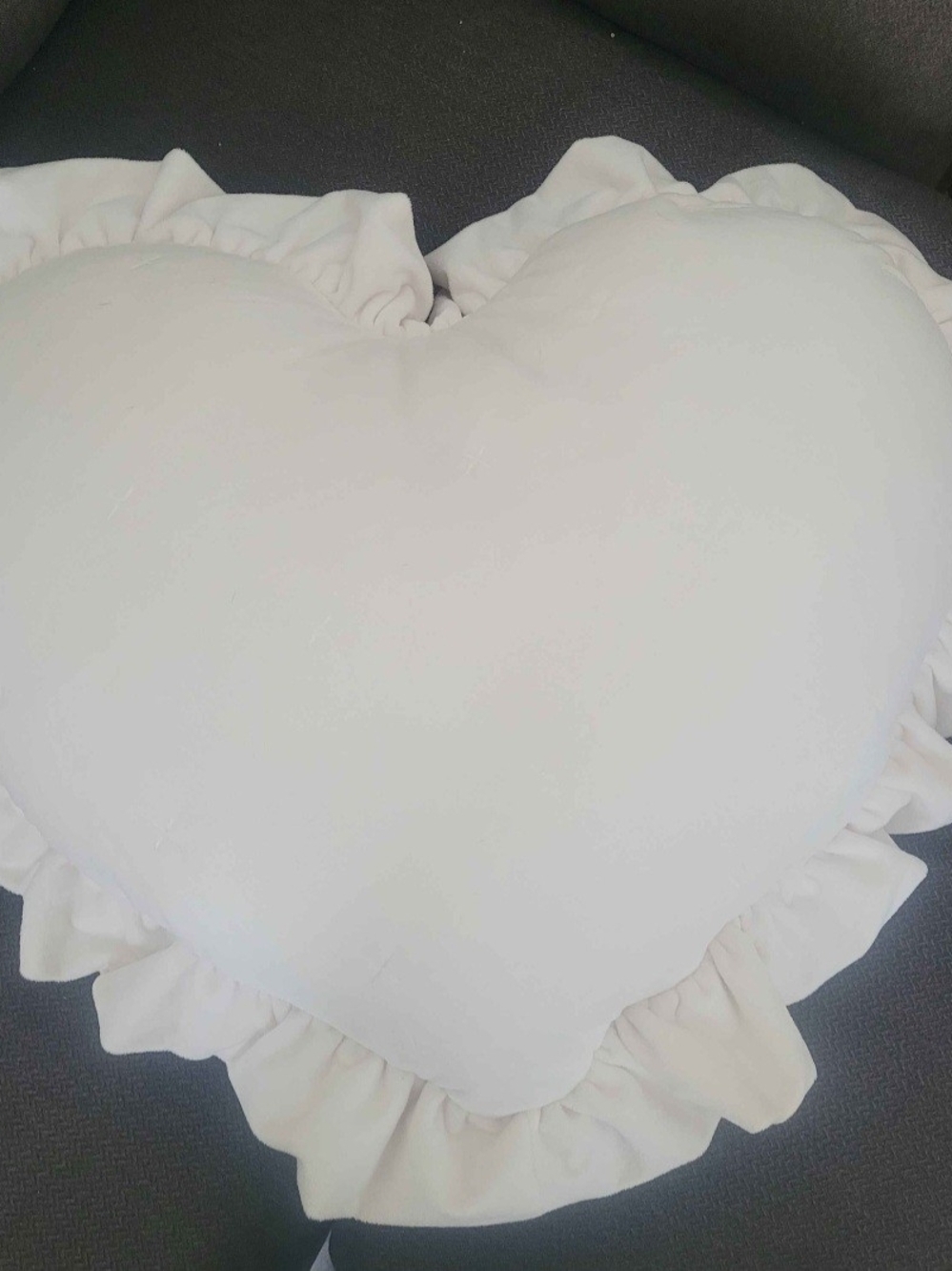 Threshold White Heart Ruffle Throw Pillow